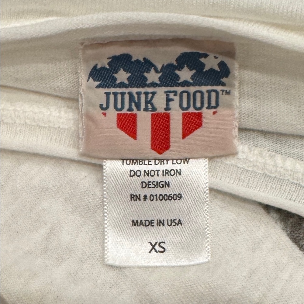 Price Firm. Junk Food White and White Graphic Blondie T-Shirt, Size XS. - Picture 5 of 6